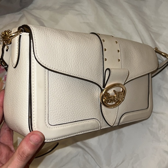 COACH Georgie Shoulder Bag In Colorblock Signature Canvas With Rivets Bag - Picture 5 of 8